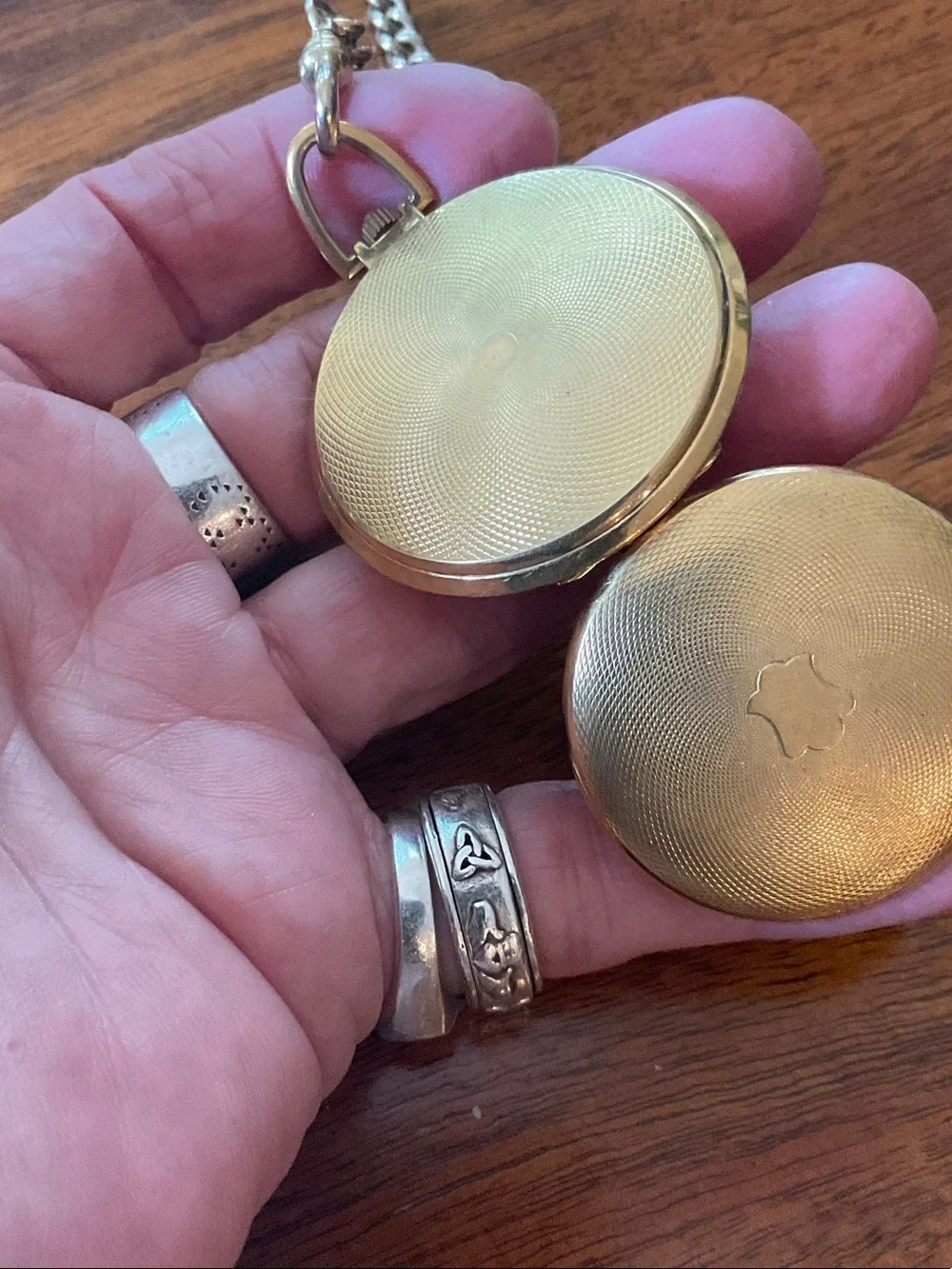 Jules Jorgensen Gold-Tone Pocket Watch with Chain - Classic Men’s Accessory